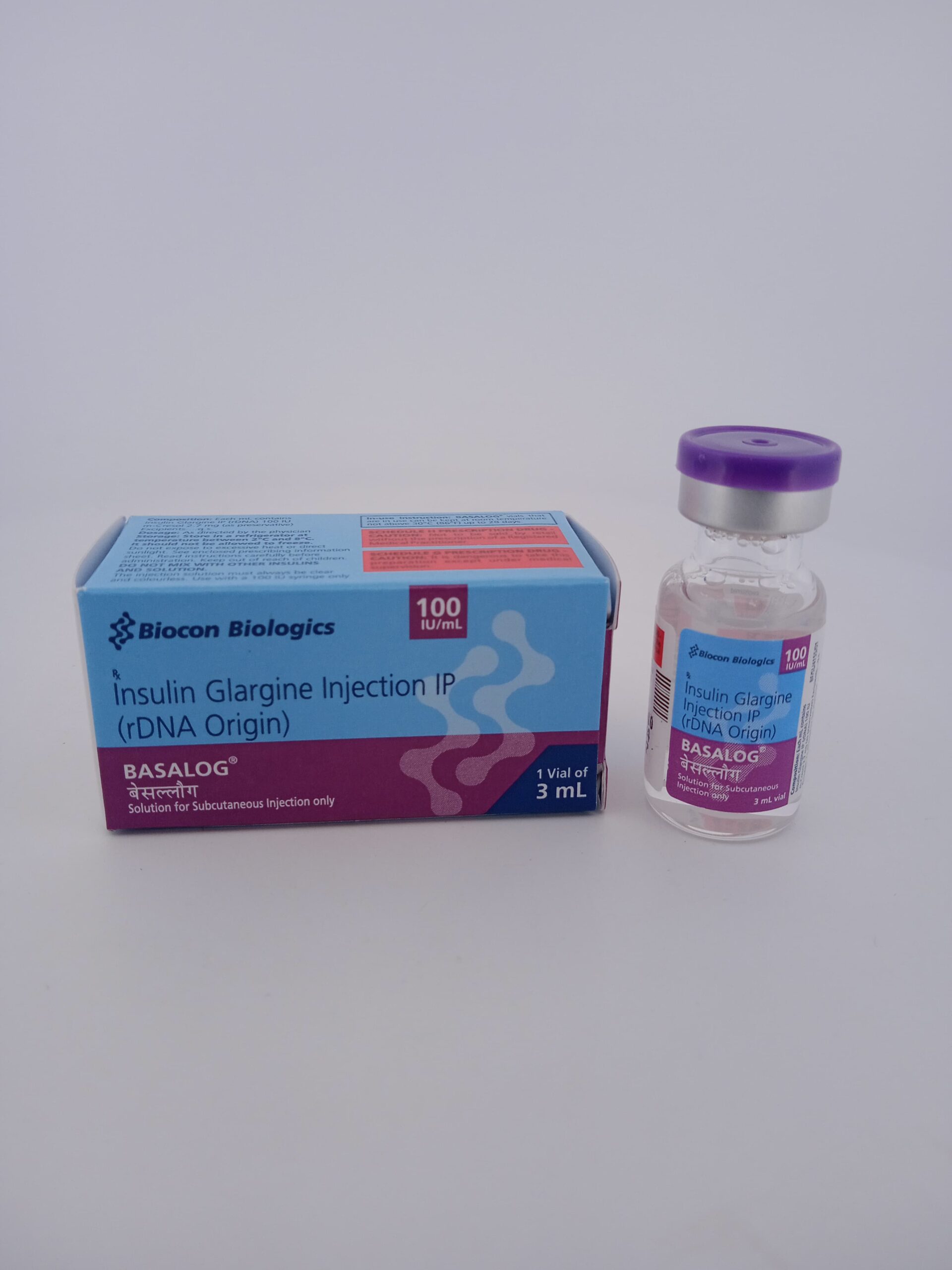 BASALOG INSULIN VIAL 100IU/ML - 1 VIAL OF 3ML - Image 2