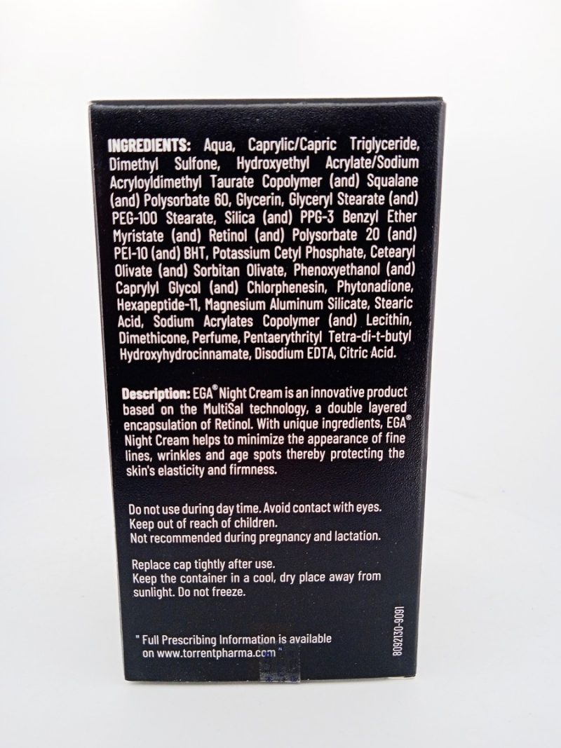 EGA NIGHT CREAM - 1 BOTTLE OF 30gm | PCT Pharmacy EGA NIGHT CREAM ...