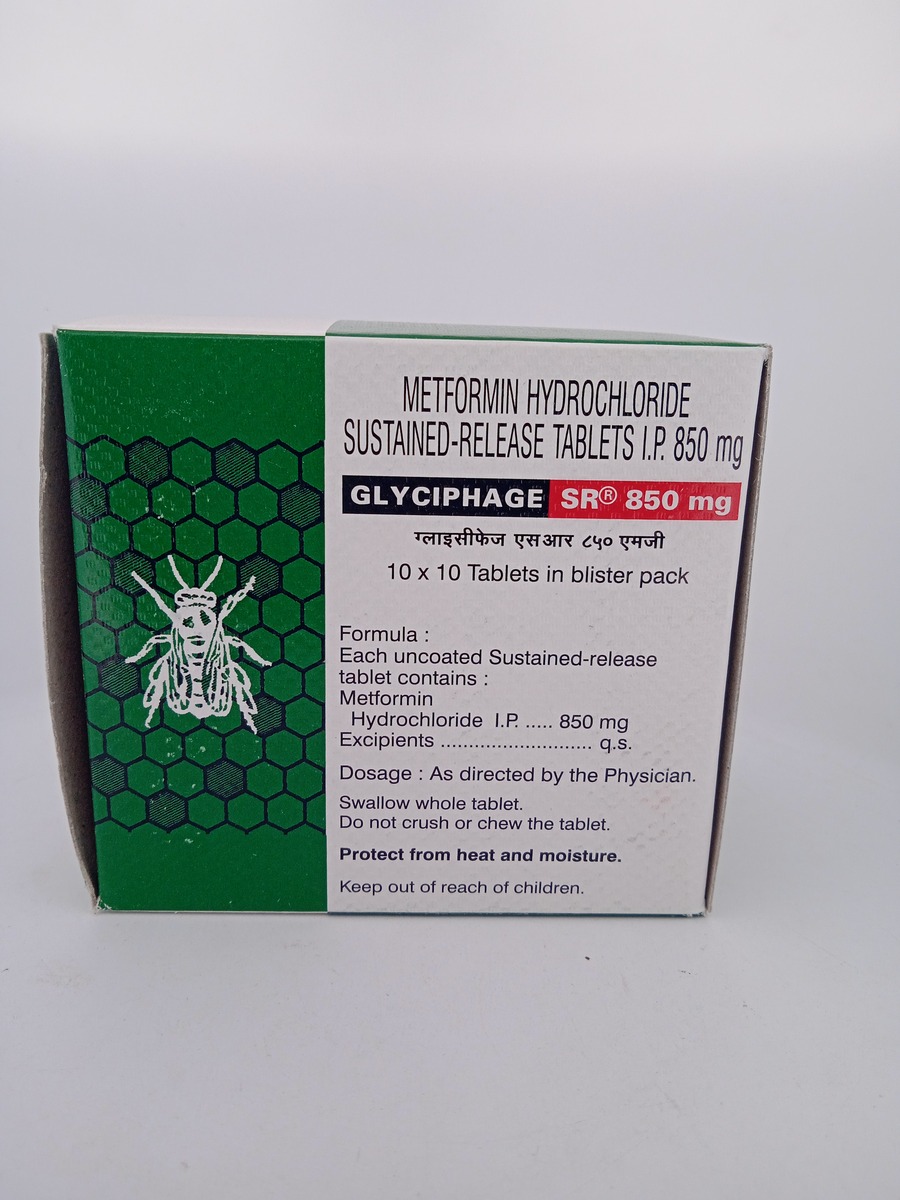 GLYCIPHAGE SR 850 MG - 10 TABLETS