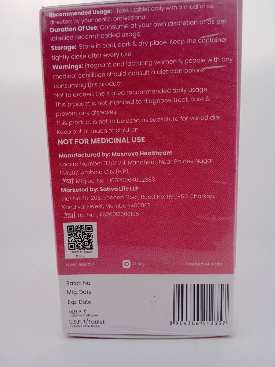 VESCA MULTIVITAMIN FOR WOMEN - 60 TABLETS - Image 4