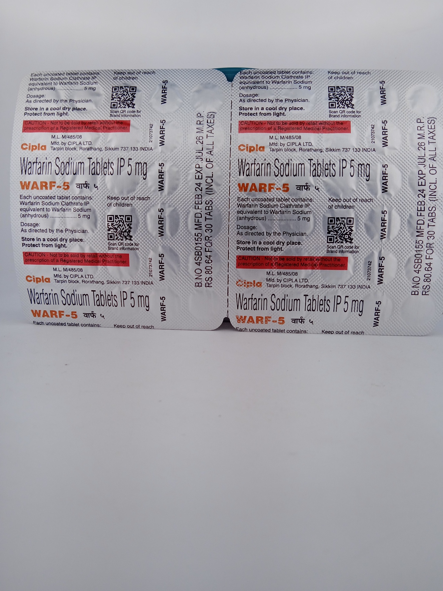 WARF 5MG - 30 TABLETS - Image 2